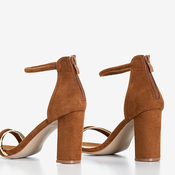 Braune hochhackige Damensandalen Callisia - Footwear