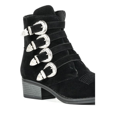 Schwarze Stiefeletten an einem niedrigen Pfosten Grand - Footwear