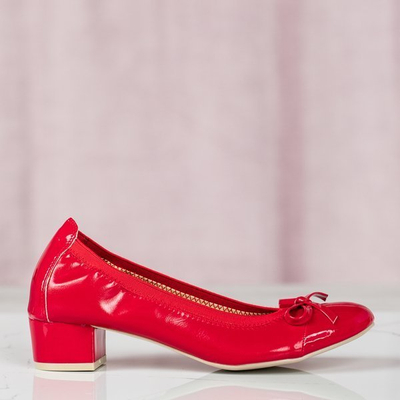 Rote Pumps mit niedrigen Absätzen Carmen - Schuhe 1
