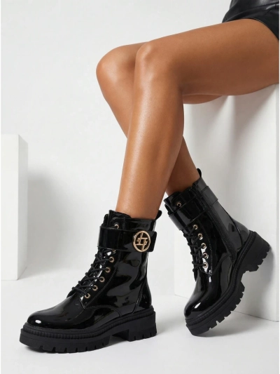 Лаковані Жіночі Ботильйони з еко-шкіри Eulin