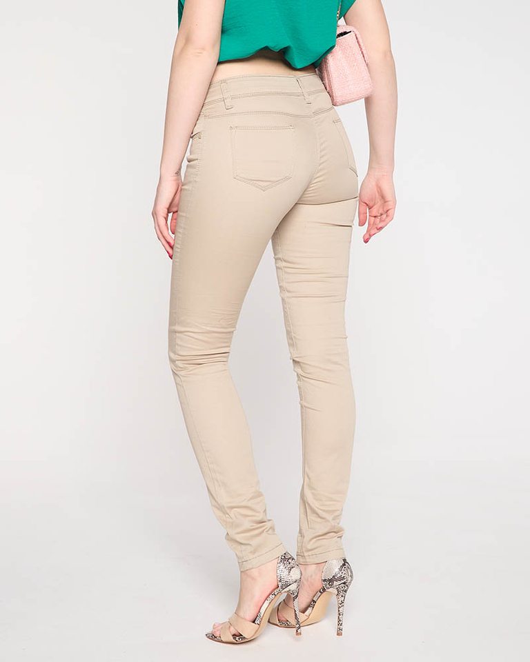 Beige gerade Damenhose - Kleidung