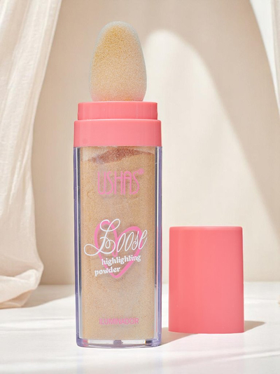 USHAS Loser Gesichtshighlighter mit Schwamm Golden Petal