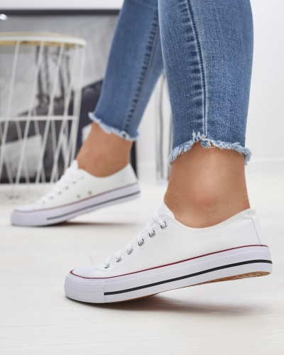 Weiße klassische Damen-Schnürsneaker Ogisa - Schuhe