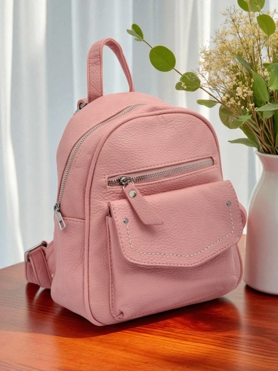 Damenrucksack Ariadne Rosa Królewska Moda aus Öko-Leder 25x25 cm