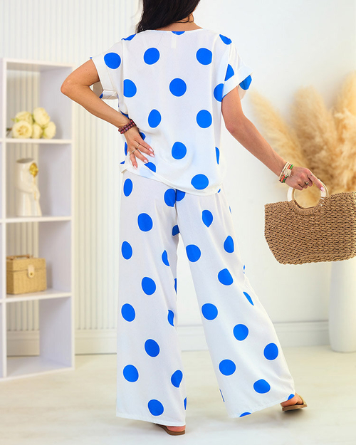 Жіночий комплект в горох Royalfashion Cobalt білий