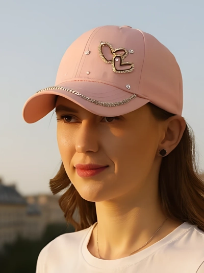 Royalfashion Cap mit Strasssteinen Heart Spark