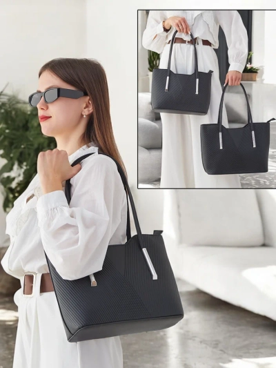 Royalfashion Doppel Frauenhandtasche mit Prägung