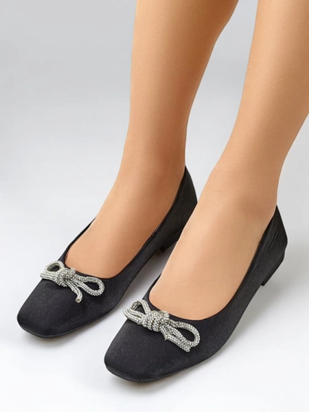 Royalfashion Damenballerinas mit Schleife und Glanz Ofenal