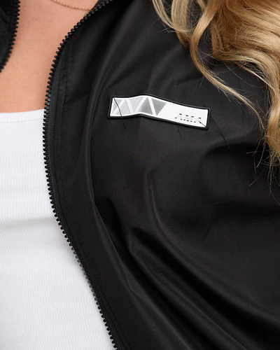 Schwarzer Sport-Sweatanzug mit Reißverschluss für Damen - Kleidung