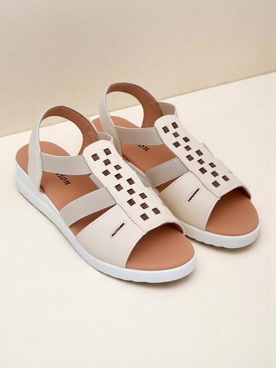 Royalfashion Damensandalen mit niedrigem Keilabsatz Sora