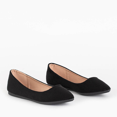 Schwarze klassische Damen-Ballerinas mit spitzer Zehenpartie Aymi - Schuhe