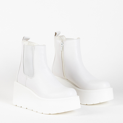 Weiße Plateau-Stiefel mit Elastikeinsatz Xsai- Footwear