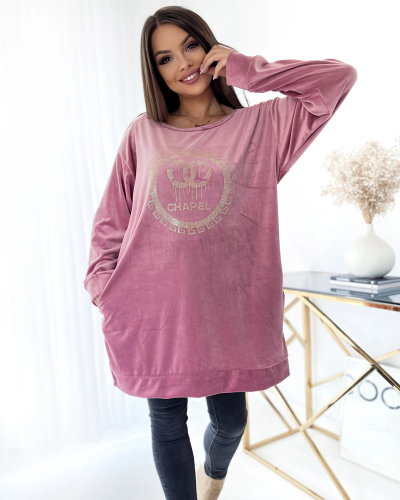 Туніка жіноча Royalfashion з цирконами рожевого кольору