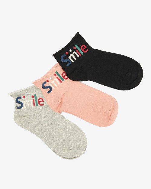 Royalfashion Конкурс жіночих шкарпеток з кольоровим написом 3/уп