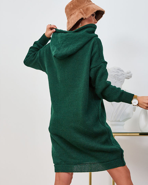 Royalfashion Темно-зелена жіноча сукня-светр