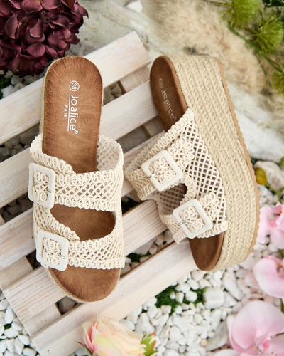 Royalfashion Damen Olcana Plateau-Flip-Flops