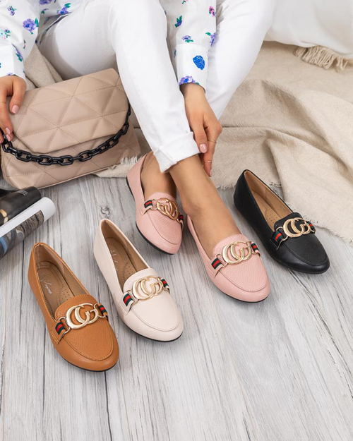 Коричневі жіночі мокасини з пряжкою Meneris