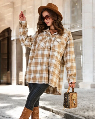 Royalfashion Women's Cotton Shirt Coat
