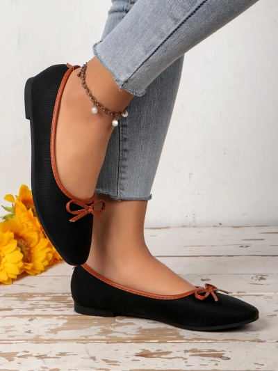 Royalfashion Damen Ballettschuhe mit Glitzer und einer Schleife Aramie