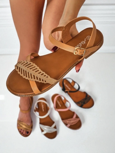 Royalfashion Damen Sandalen mit flacher Sohle Willow Grace