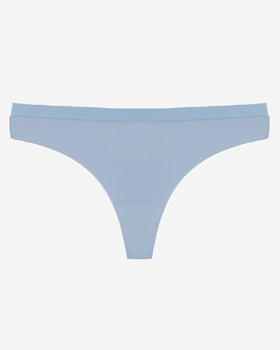Blauer Damen-Tanga-Slip im Lasercut-Verfahren - Unterwäsche
