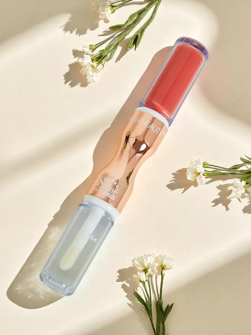 Помада та прозорий блиск для губ 2-в-1 Ніжно-рожевий