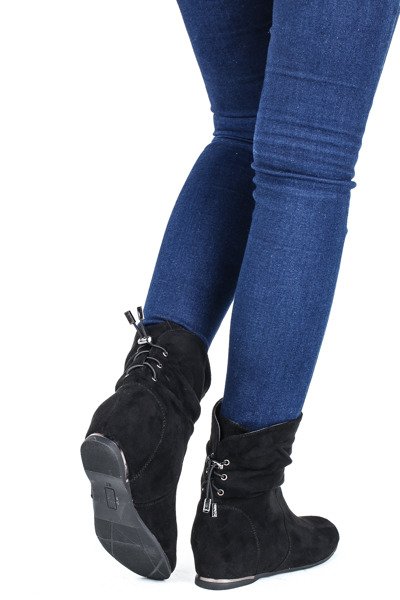 Чорні екологічні замшеві ботильйони Lallen - Взуття