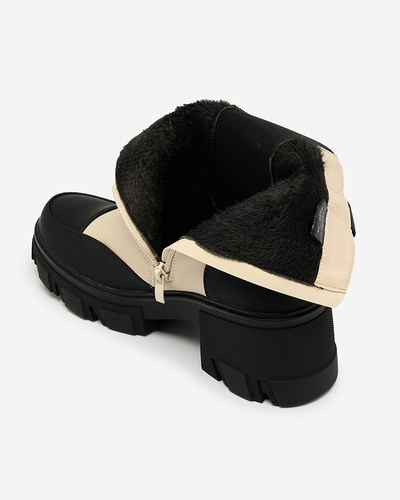 Royalfashion Жіночі матові бежеві черевики Bevta на плоскому каблуці