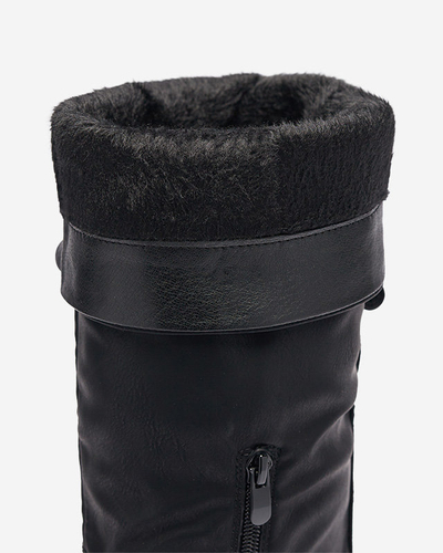 OUTLET Schwarze halbhohe Damenstiefel Astaroth - Schuhe