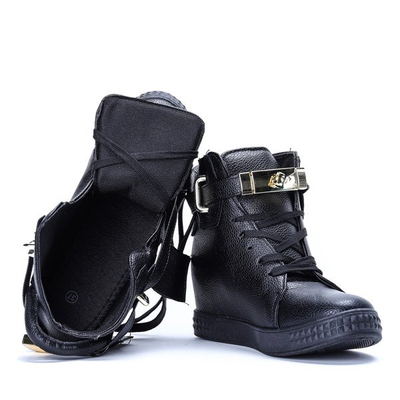 Schwarze Turnschuhe auf einem Denney-Indoor-Keil - Schuhe 1