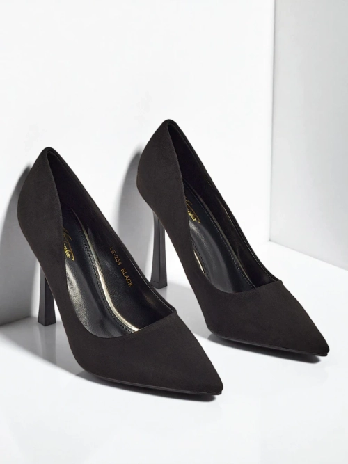 Жіночі туфлі-човники на шпильці еко замшеві Belunika