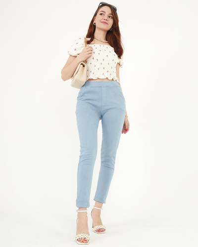 Blaue Skinny-Treggings für Damen - Kleidung
