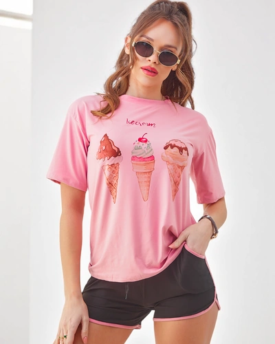 Royalfashion Damen Sportset mit T-Shirt und Shorts Ice Cream