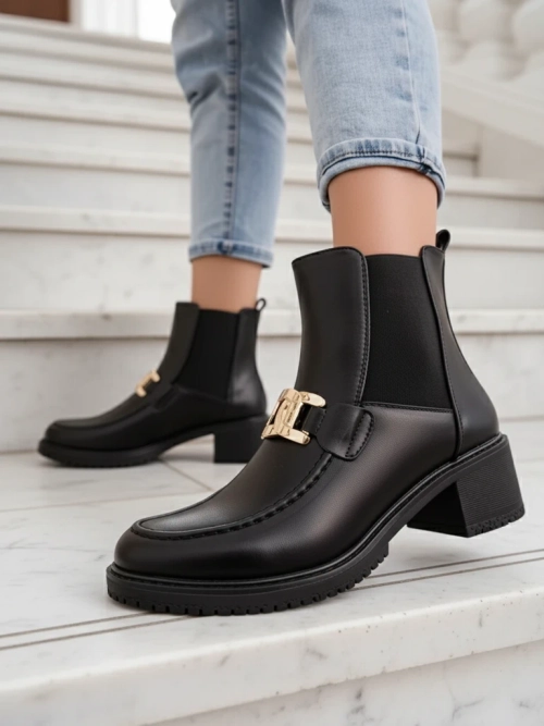 Жіночі чоботи на невисокому каблуці Royalfashion Ewios