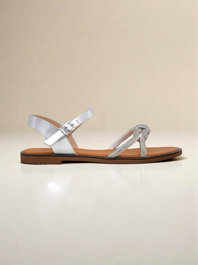 Royalfashion Damen Sandalen mit dekorativen Zirkonia Bella Shine