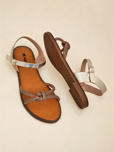 Royalfashion Damen Sandalen mit dekorativen Zirkonia Bella Shine