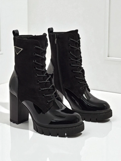 Damen Stiefeletten Öko-Wildleder mit Blockabsatz Event Bramble