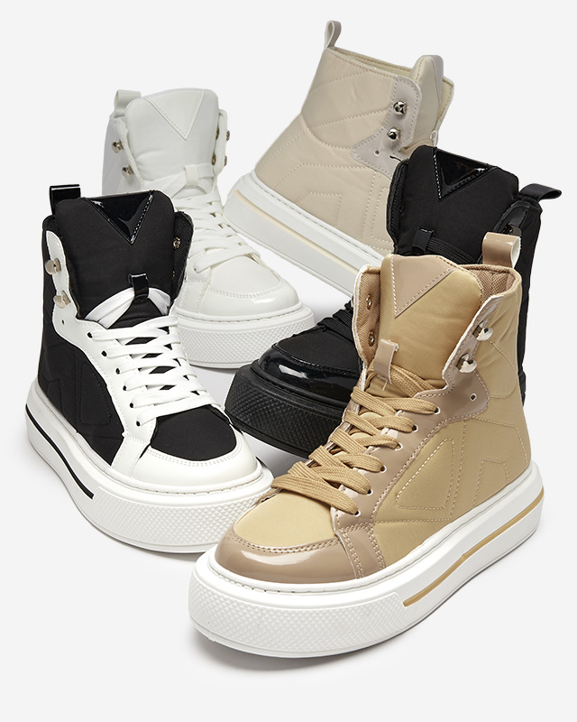 Beige Sportturnschuhe für Damen Asmako- Schuhe