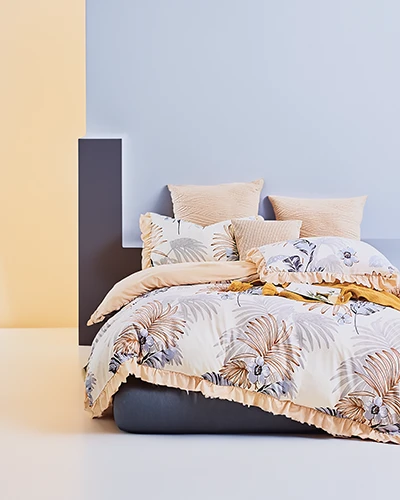 Royalfashion Gemusterte Bettwäsche mit Rüschen 160x200 3-teiliges Set