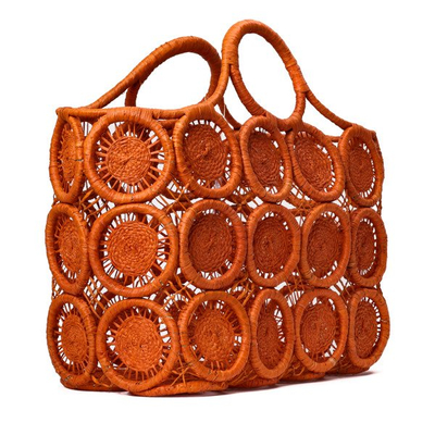 Orange Einkaufstasche aus Stroh - Handtaschen 1