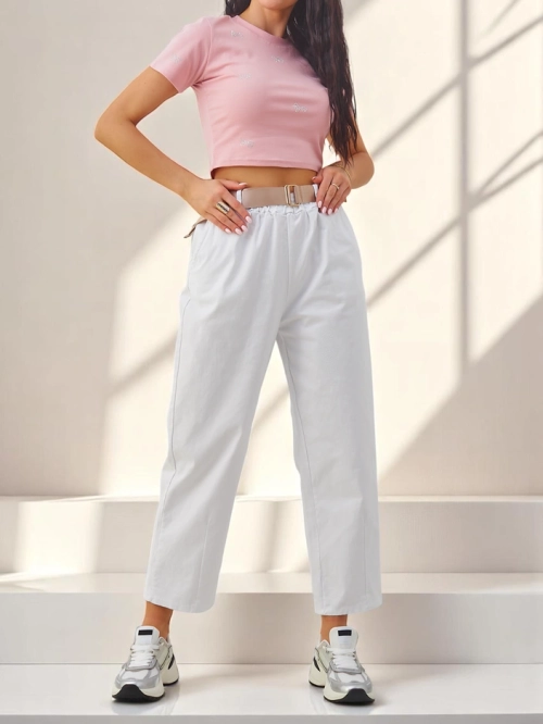 Royalfashion Бавовняні прямі жіночі тканинні штани