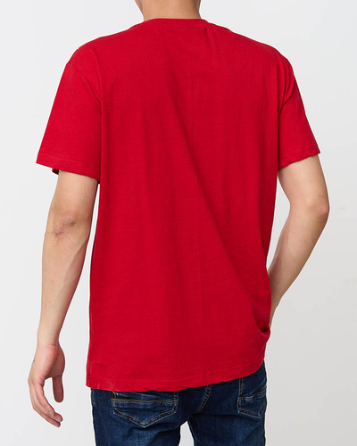 Rotes Herren-T-Shirt mit Aufdruck - Kleidung