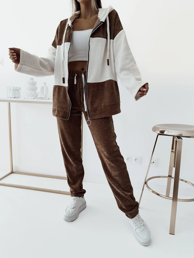 Жіночий спортивний комплект Royalfashion в коричневу смужку