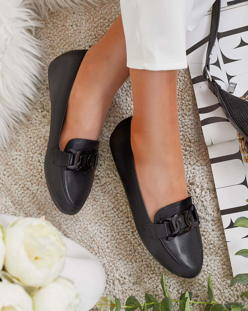 Жіночі мокасини з орнаментом чорного кольору Arbusso- Footwear