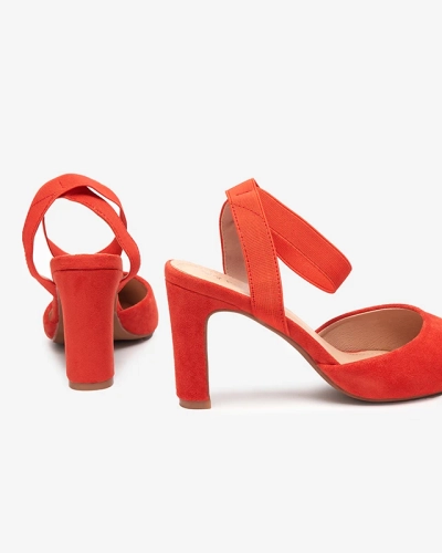 Orangefarbene Sandalen am Pfosten Brosi - Schuhe