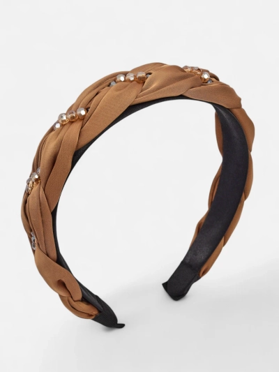 Royalfashion Haarband mit Zopfmuster und Perlen