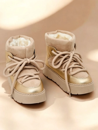 Жіночі зимові чоботи на шнурках Royalfashion Iniuc