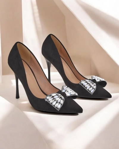 Royalfashion Damen hochhackige Schuhe mit einer Schleife Cocarte