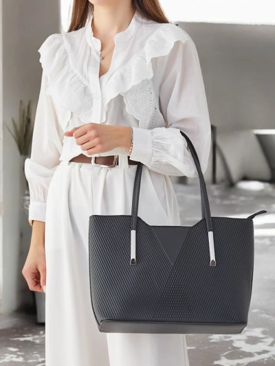 Royalfashion Doppel Frauenhandtasche mit Prägung