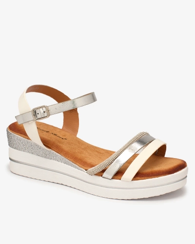 Royalfashion Women's silver Afocla silver anchor sandals